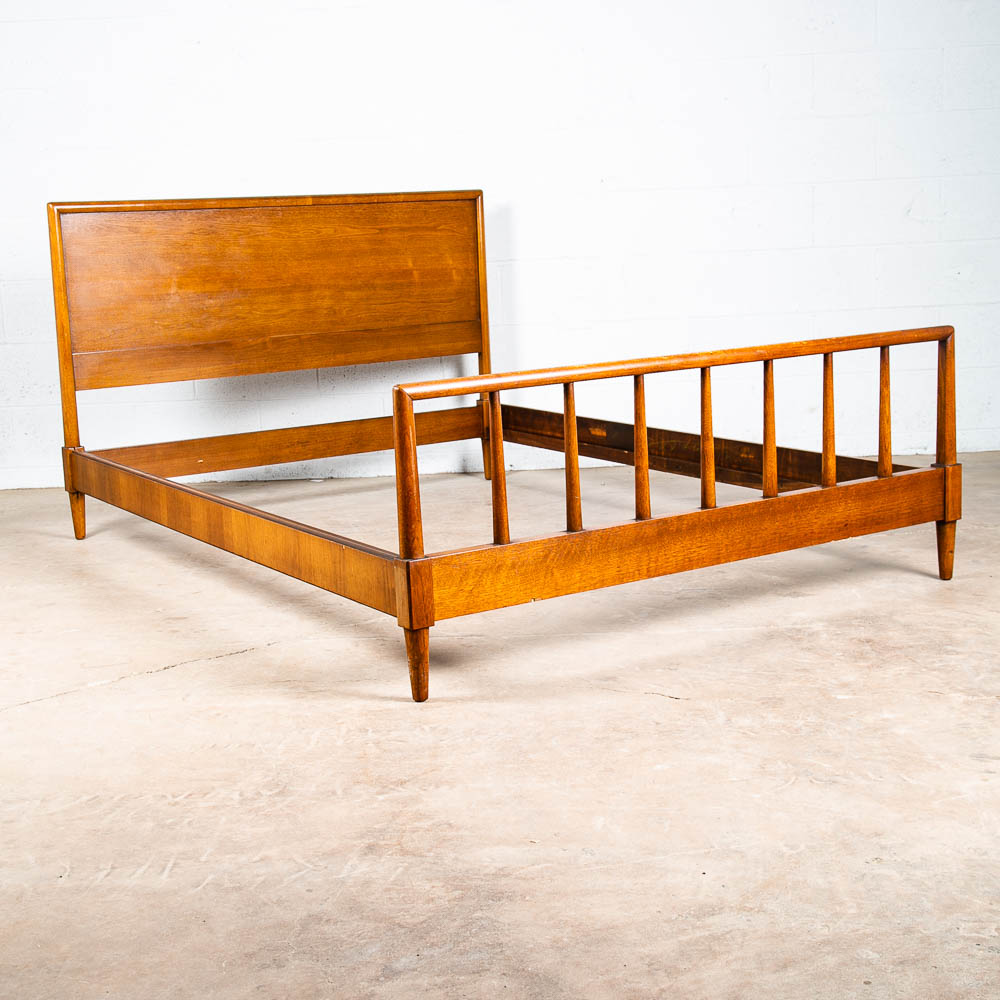 Mid Century Modern Headboard Bed frame Full Henredon Circa '60 Foot Board Walnut