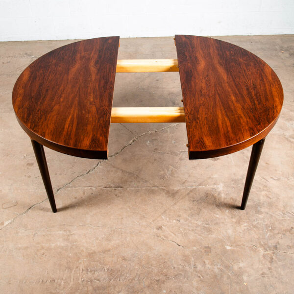 Mid Century Danish Modern Dining Table Brazilian Rosewood Extension x2 Skovmand - Image 9