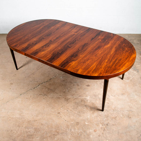 Mid Century Danish Modern Dining Table Brazilian Rosewood Extension x2 Skovmand - Image 6