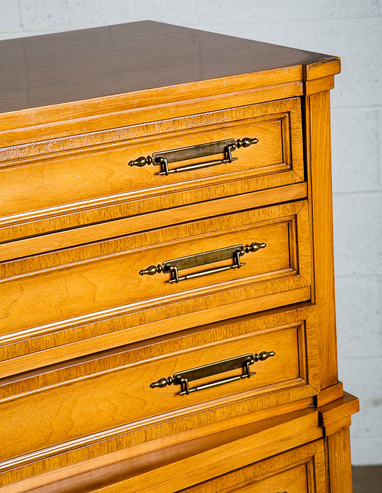 Mid Century Modern Highboy Dresser 6 Drawer Malcolm Vintage Walnut Tall Legs Mcm - Image 10