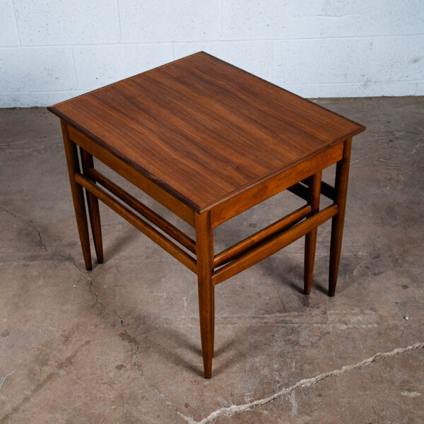 Mid Century Danish Modern Nesting Tables Teak Set of 2 Denmark Side End Table VG - Image 3