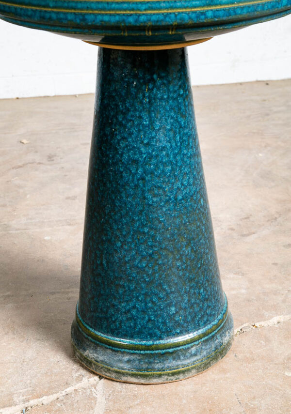 Mid Century Modern Bird Bath Ceramic Studio Pottery Artisan California Blue Mcm - Image 9
