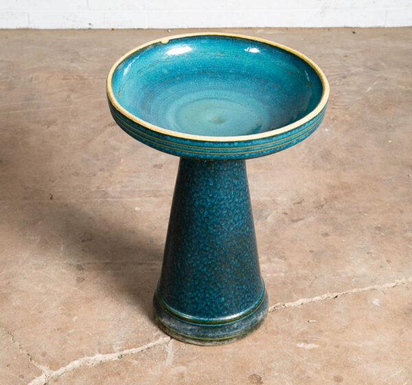 Mid Century Modern Bird Bath Ceramic Studio Pottery Artisan California Blue Mcm - Image 11