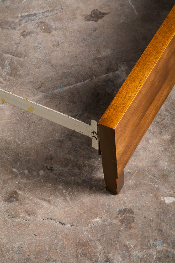 Mid Century Modern Headboard Bed frame Full Sz Johnson Carper Foot Board Walnut - Image 9