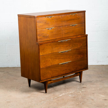Mid Century Modern Dresser Highboy Kent Coffey Drexel 5 Drawer Walnut Vintage