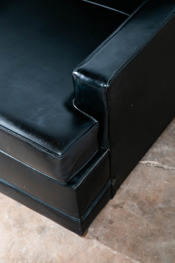 Mid Century Modern Sofa Couch 2 Seat Sleeper Pull Out Mattress Simmons Black Mcm - Image 9