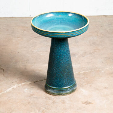 Mid Century Modern Bird Bath Ceramic Studio Pottery Artisan California Blue Mcm