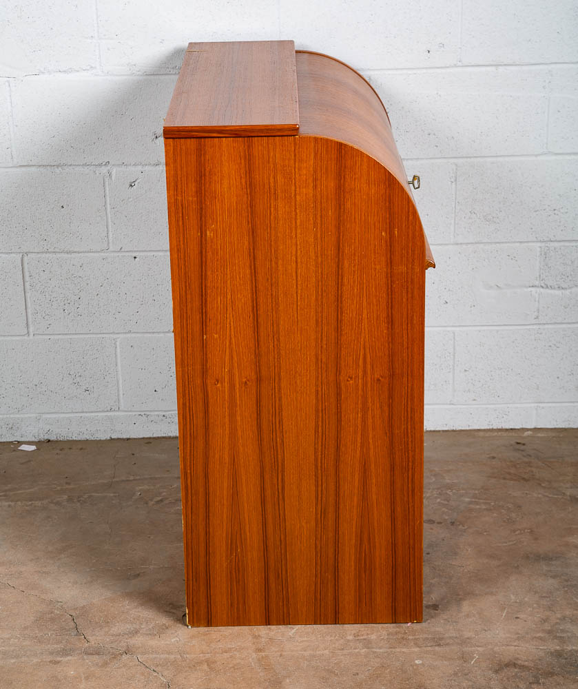 Mid Century Danish Modern Desk Rolltop Secretary Teak Wood Denmark Vintage Locks - Image 6