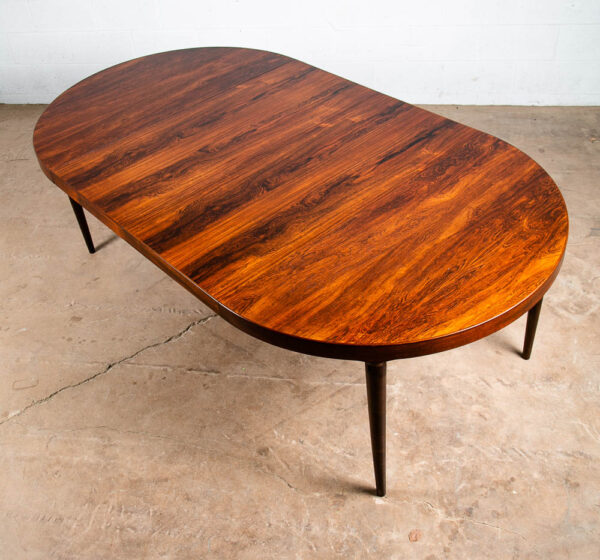 Mid Century Danish Modern Dining Table Brazilian Rosewood Extension x2 Skovmand