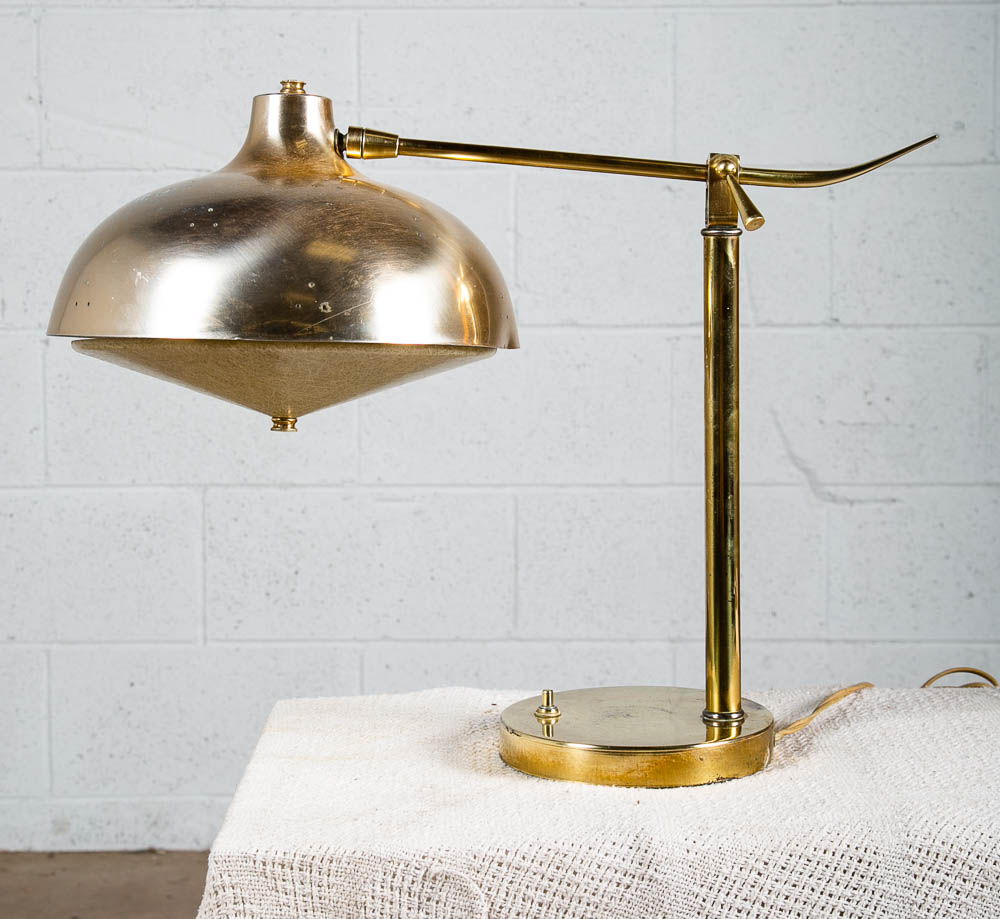 Mid Century Modern Table Lamp Set Pair Thurston Light Lightolier Brass Gold Mcm - Image 12