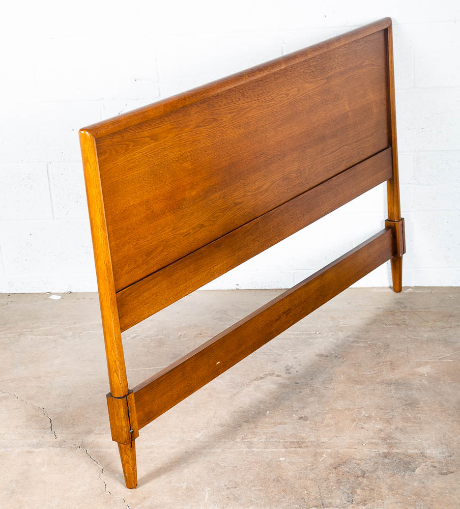 Mid Century Modern Headboard Bed frame Full Henredon Circa '60 Foot Board Walnut - Image 10