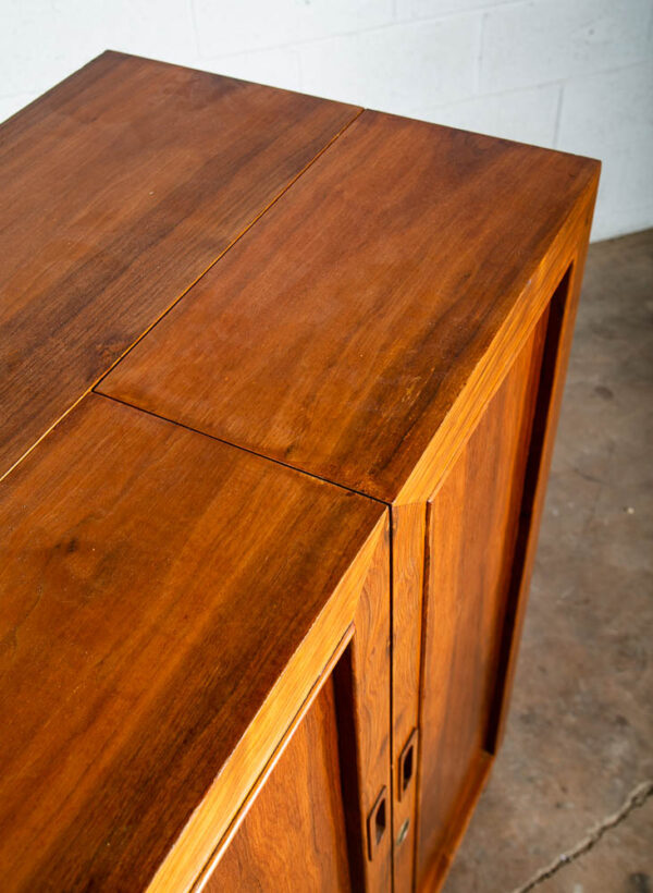 Mid Century Danish Modern Desk In a Box Office Teak Sliding Denmark Locking - Image 11