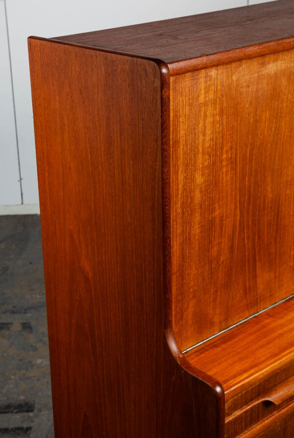 Mid Century Danish Modern Credenza Sideboard Bar Desk Teak Drawers Denmark Mcm - Image 8