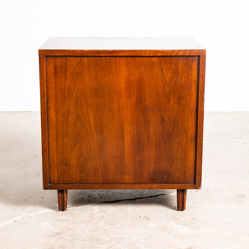Mid Century Modern Nightstands End Side Tables John Stuart Walnut Drawer Cabinet - Image 11