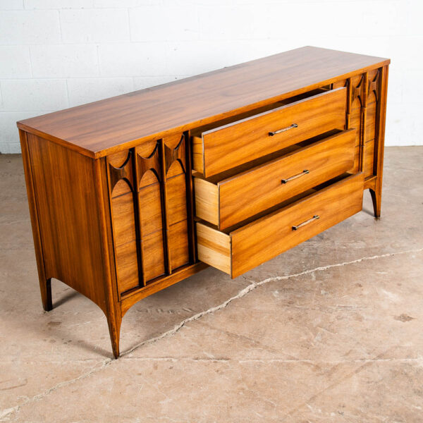 Mid Century Modern Dresser Credenza Kent Coffey 9 Drawer Perspecta Brasilia Wood - Image 7