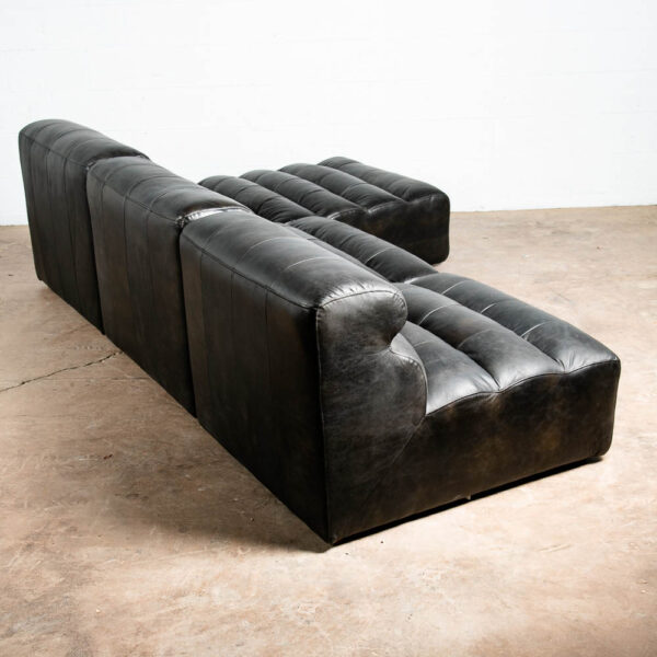Modern Sofa Sectional Black Leather Couch Moe's Home Collection Ramsay Modular - Image 3