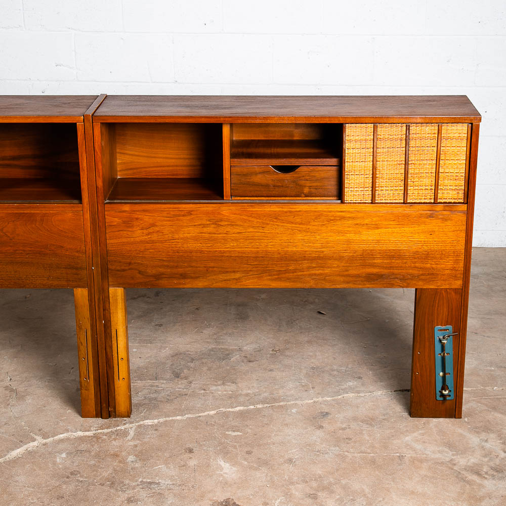 Mid Century Modern Headboard Bed Frame King Mainline Hooker Reversible Walnut - Image 9