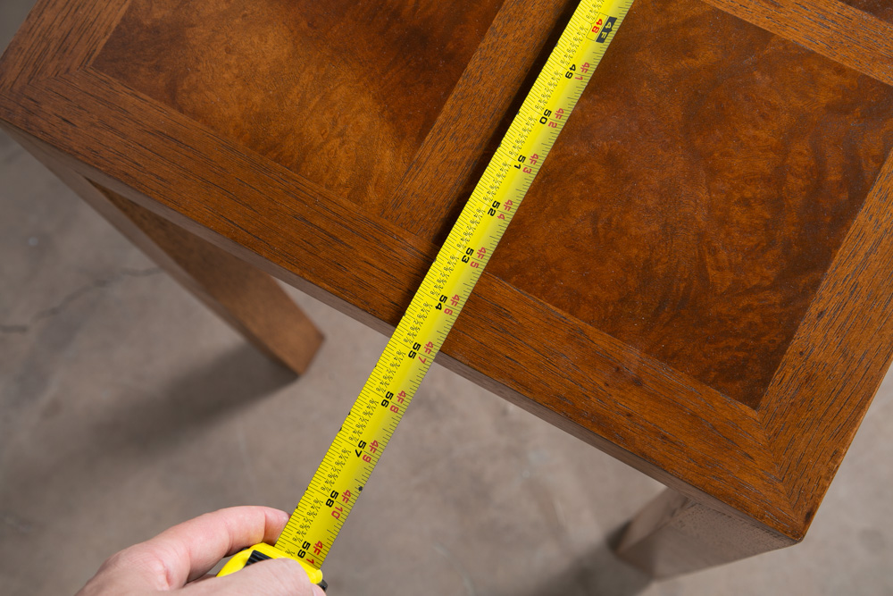 Mid Century Modern Console Table Solid Oak Burl Wood American Design Vintage - Image 9