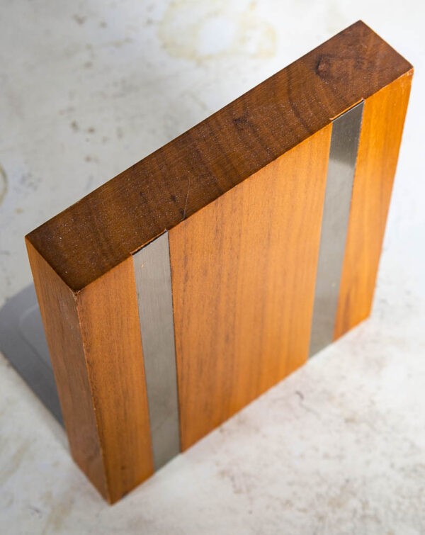 Mid Century Modern Bookends Solid Walnut Wood Metal Park Sherman Vintage Signed - Image 6