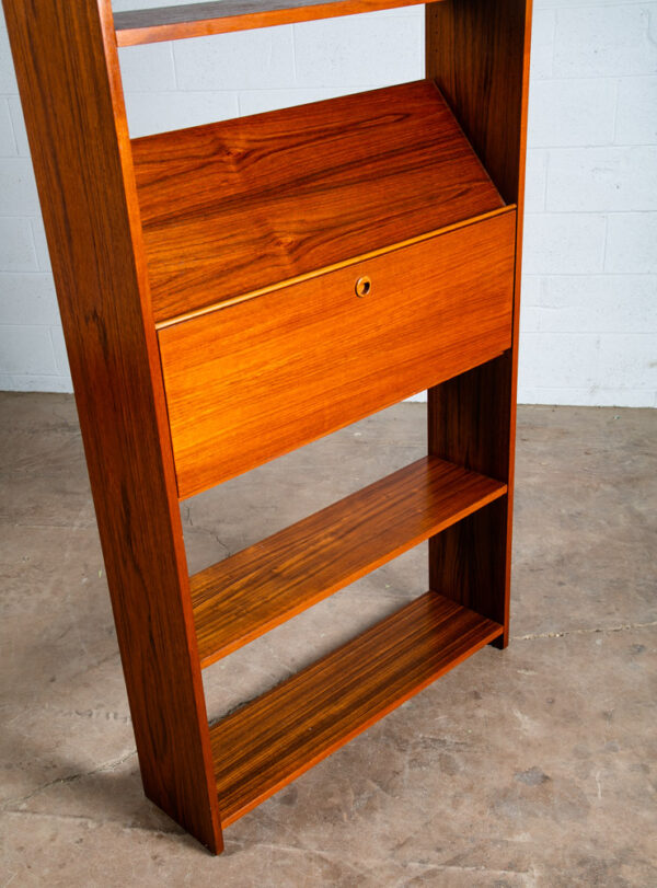 Mid Century Danish Modern Bookshelf Teak Adjustable Shelving Modular Magazine - Image 11