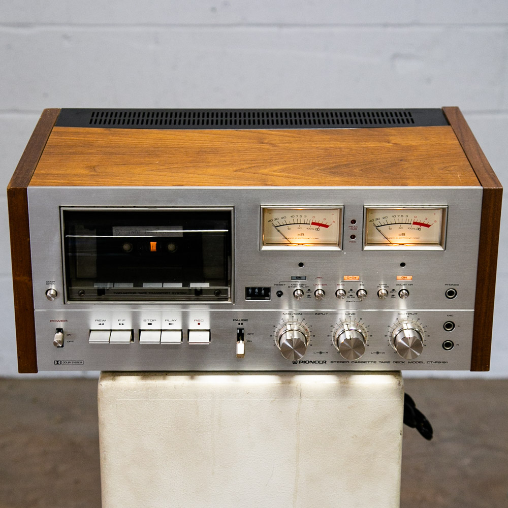 Mid Century Modern Stereo Cassette Tape Deck Pioneer CT-F9191 Walnut Case AS IS - Image 2