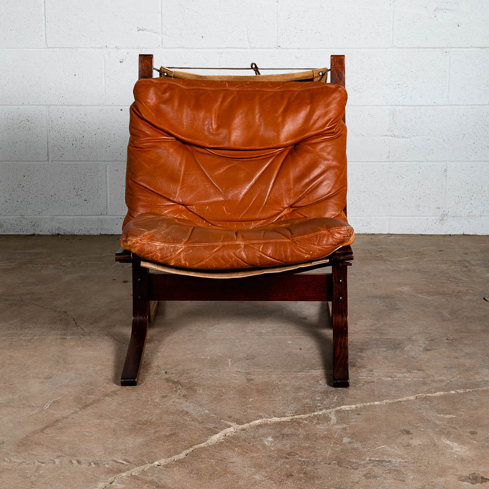 Mid Century Danish Modern Lounge Chair Red Leather Ingmar Relling Westnofa Side. - Image 5