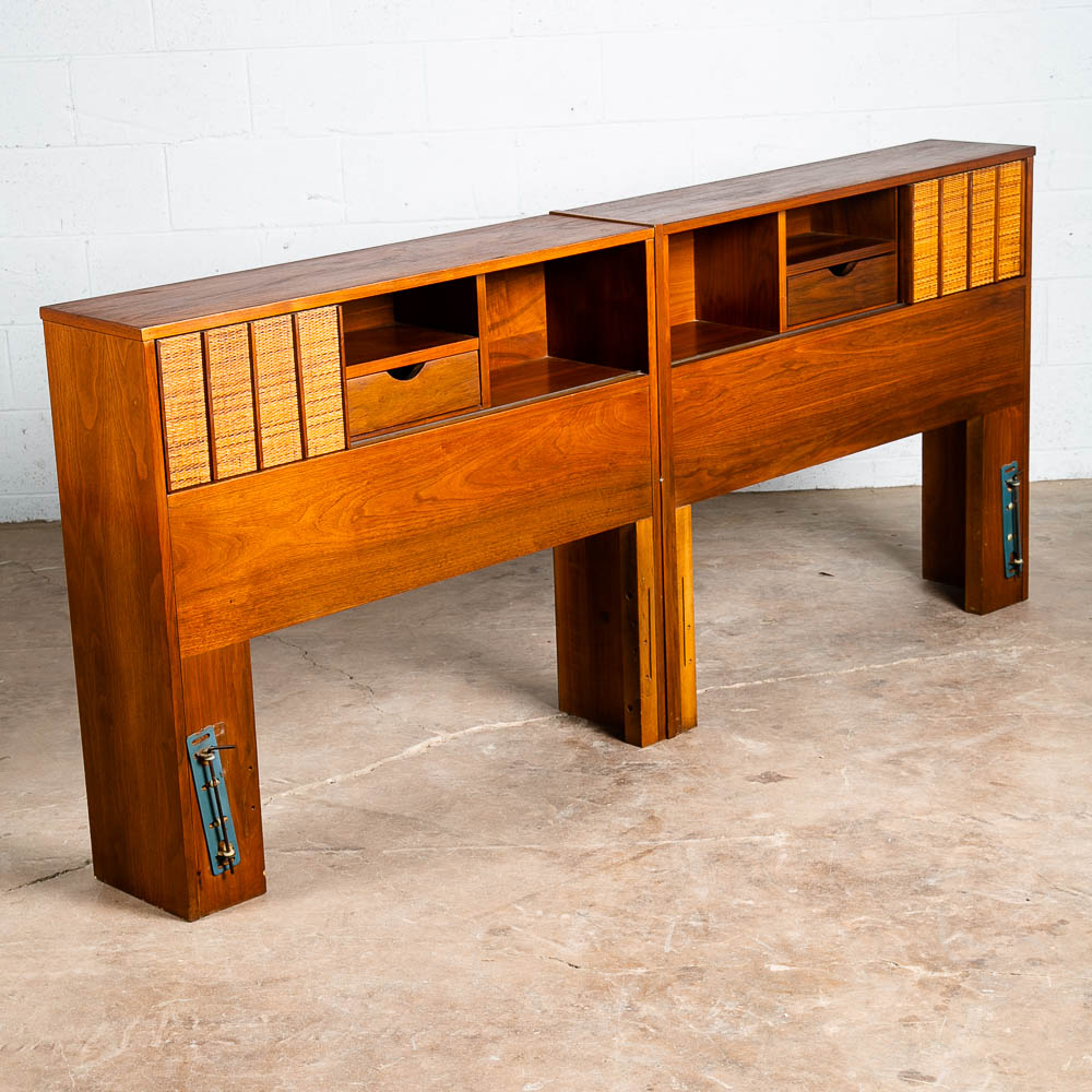 Mid Century Modern Headboard Bed Frame King Mainline Hooker Reversible Walnut