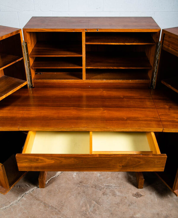 Mid Century Danish Modern Desk In a Box Office Teak Sliding Denmark Locking - Image 12