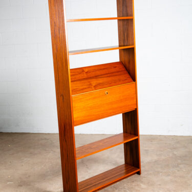 Mid Century Danish Modern Bookshelf Teak Adjustable Shelving Modular Magazine