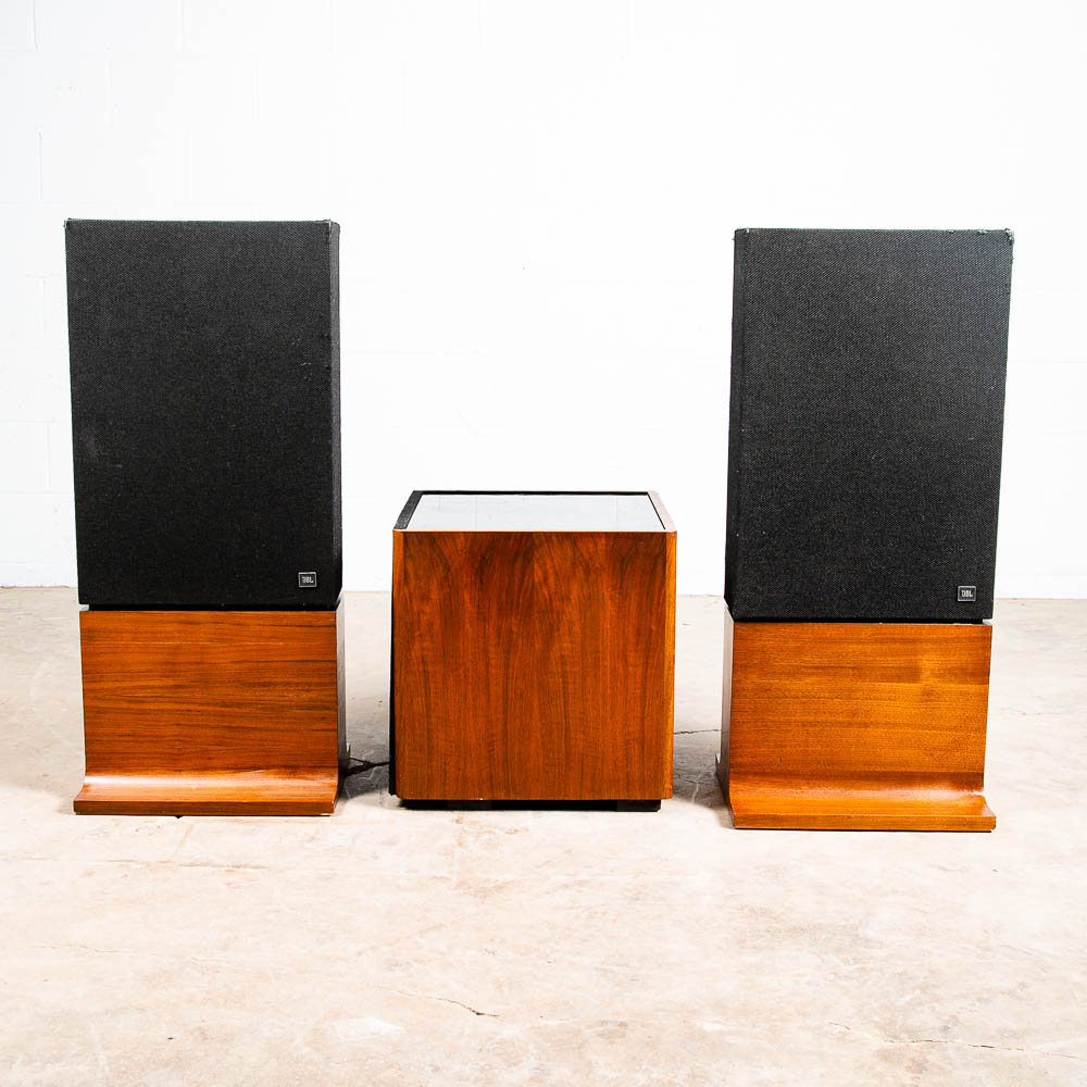 Mid Century Modern Speakers JBL L212 Walnut Vintage Speaker Subwoofer Floor 3way - Image 4