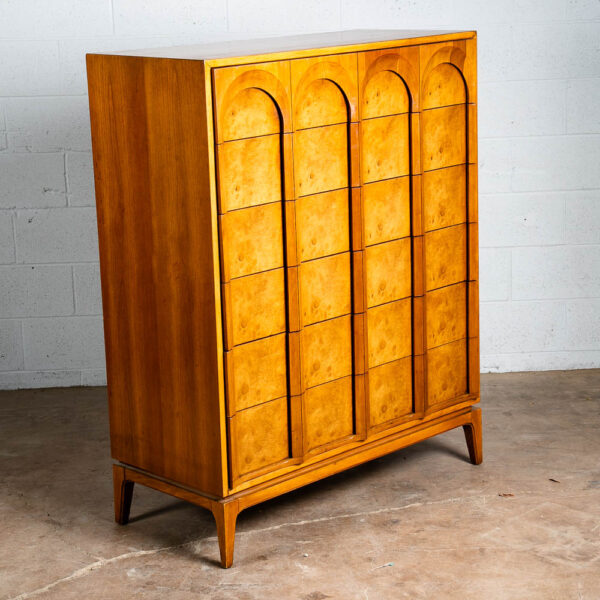 Mid Century Modern Dresser Highboy 6 Drawer Burl Thomasville Tall Sculptural Mcm - Image 10