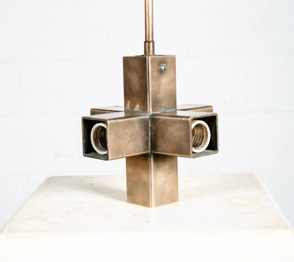 Mid Century Modern Chandelier Lamp Set Light Gold Brass Pendant Morrison 5 Light - Image 5