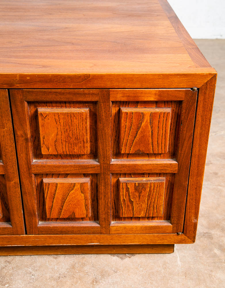 Mid Century Modern Side Table End Square Walnut Restored Cabinet Wood Cubist Mcm - Image 11