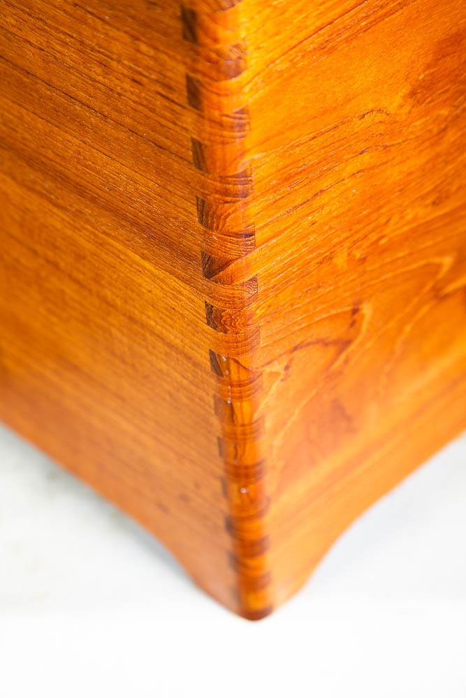 Mid Century Danish Modern Trash Bin Teak Waste Basket Denmark Fingerjointed Mcm - Image 5