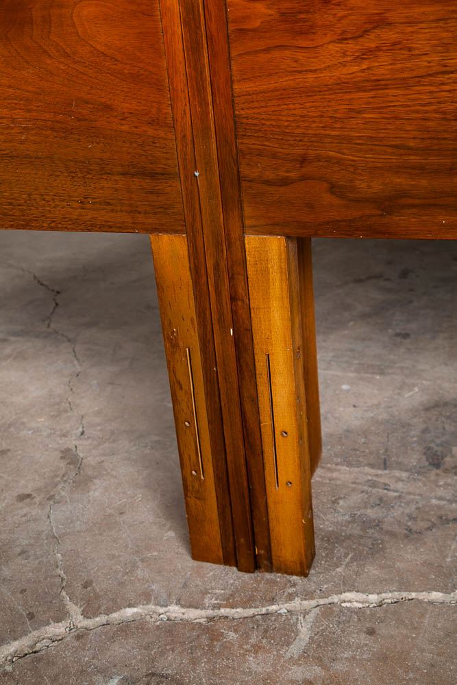 Mid Century Modern Headboard Bed Frame King Mainline Hooker Reversible Walnut - Image 12