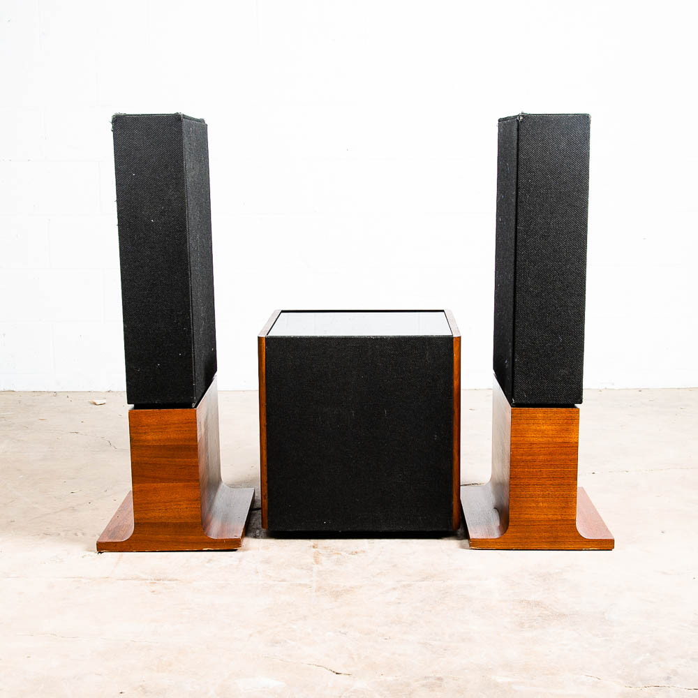 Mid Century Modern Speakers JBL L212 Walnut Vintage Speaker Subwoofer Floor 3way - Image 5