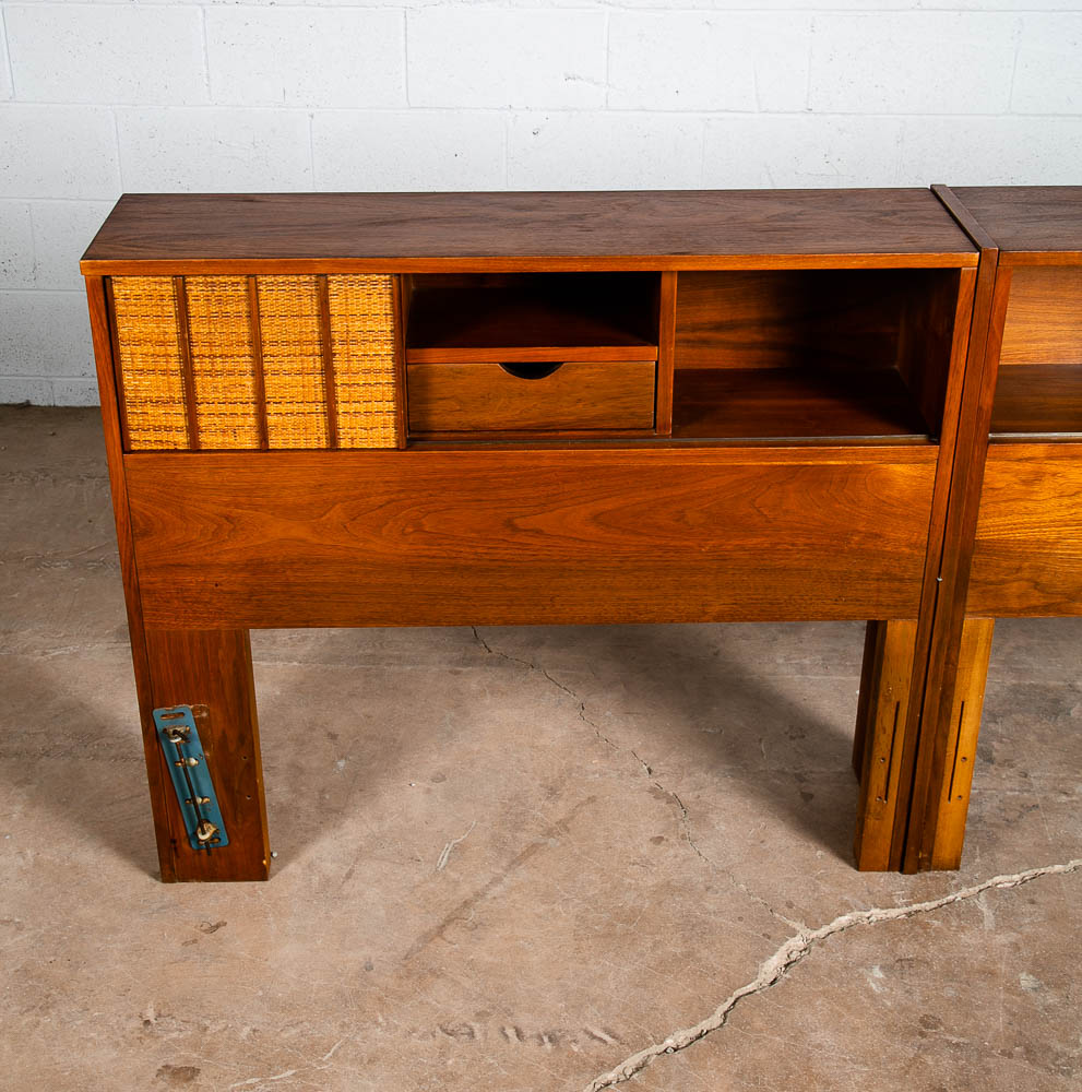 Mid Century Modern Headboard Bed Frame King Mainline Hooker Reversible Walnut - Image 8