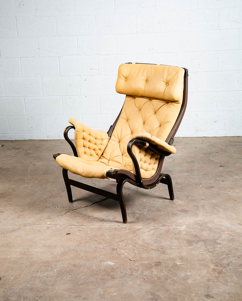 Mid Century Danish Modern Lounge Chair Dux Bruno Mathsson Pernilla Tan Leather - Image 10