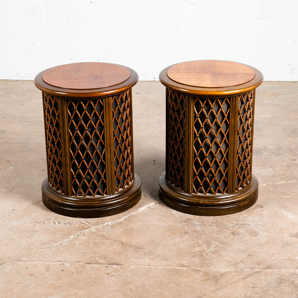 Mid Century Modern Vintage Speaker End Tables Pioneer CS-06 Pair Walnut Omni Mcm - Image 3