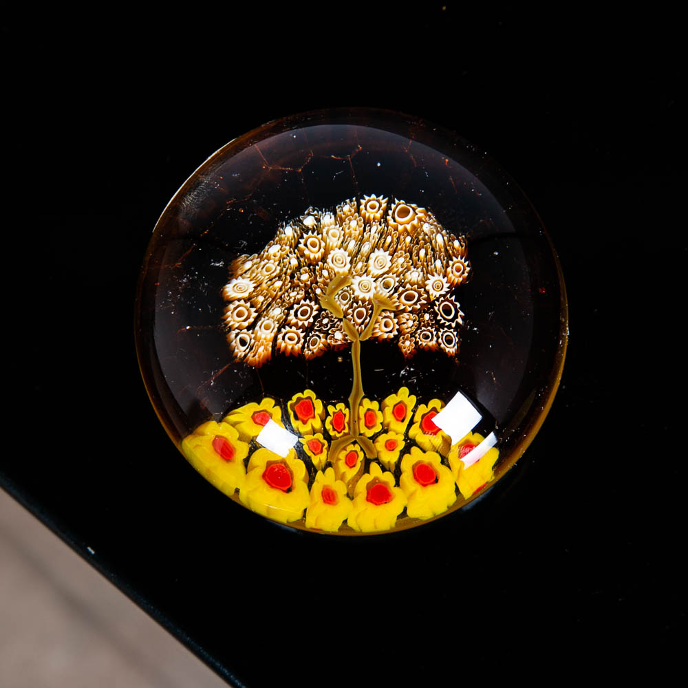 Mid Century Modern Paperweight Galliano Ferro Glass Tree Round Murano #47/750 - Image 6