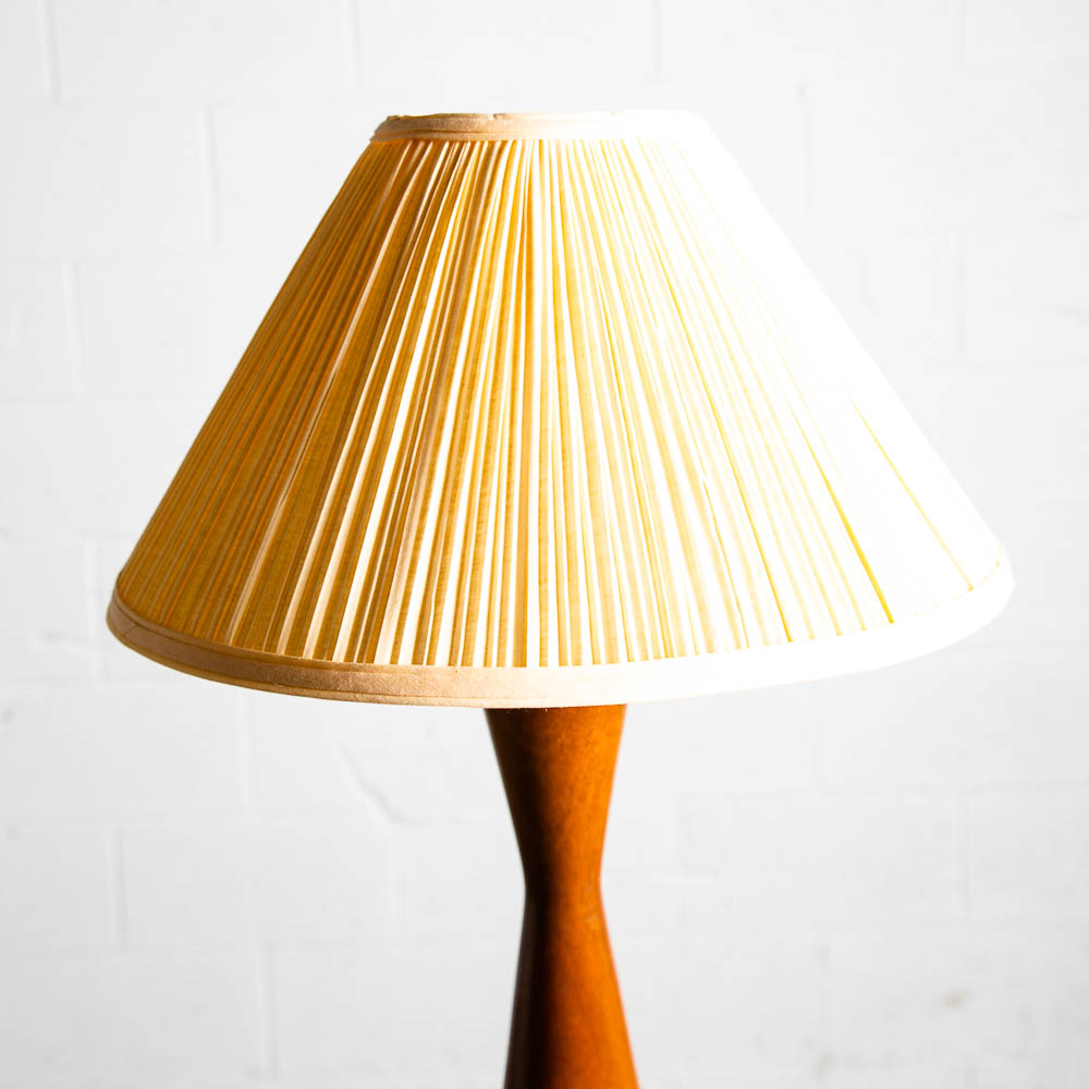 Mid Century Modern Table Lamp Solid Walnut Wood Round Studio Vintage Lighting NM - Image 5