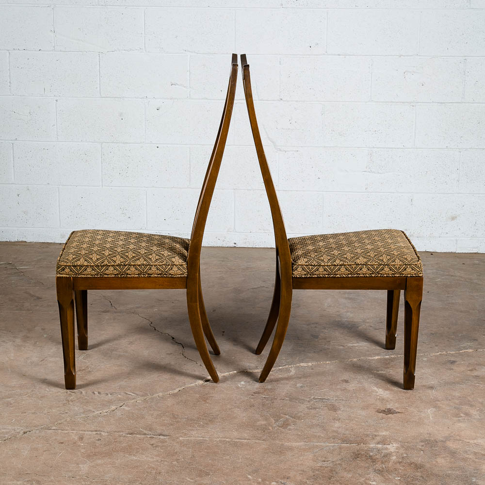 Mid Century Modern Dining Chairs 6 High Back Cane W/ 2 Armchairs Captain Set Mcm - Image 5