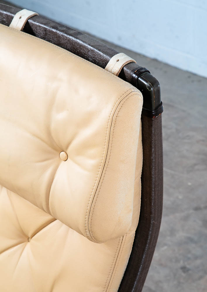 Mid Century Danish Modern Lounge Chair Dux Bruno Mathsson Pernilla Tan Leather - Image 8