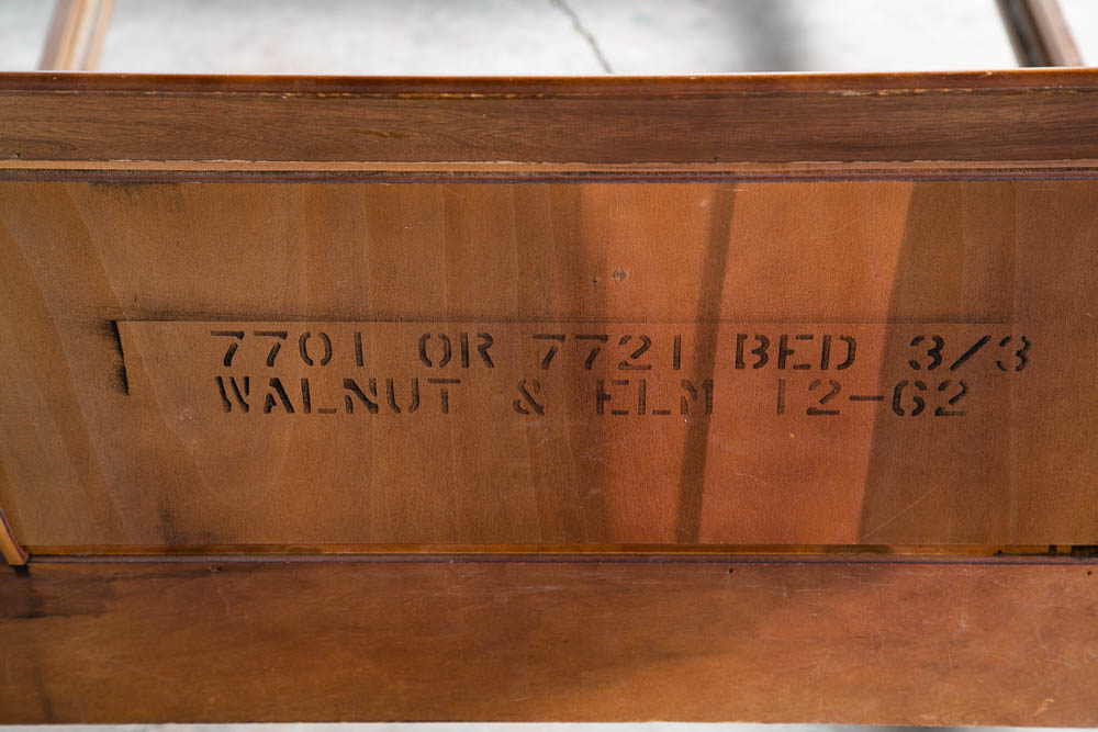 Mid Century Modern Bed Frame Twin Size Broyhill Drexel Walnut Headboard Vintage - Image 6