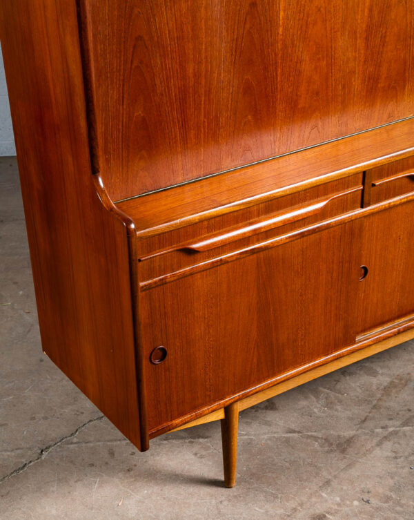 Mid Century Danish Modern Credenza Sideboard Bar Desk Teak Drawers Denmark Mcm - Image 10