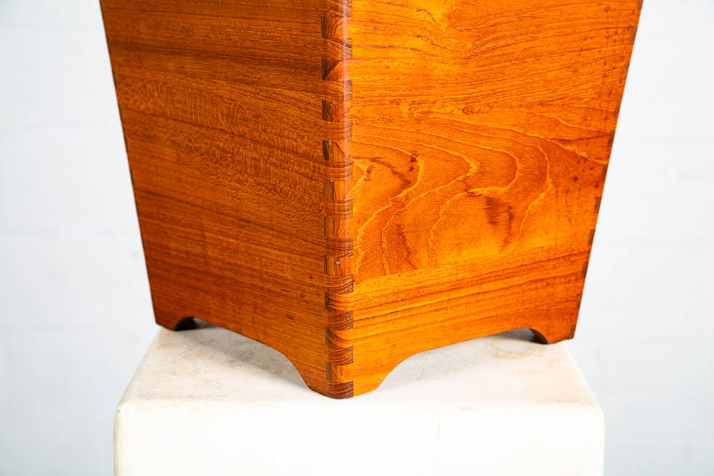 Mid Century Danish Modern Trash Bin Teak Waste Basket Denmark Fingerjointed Mcm - Image 9