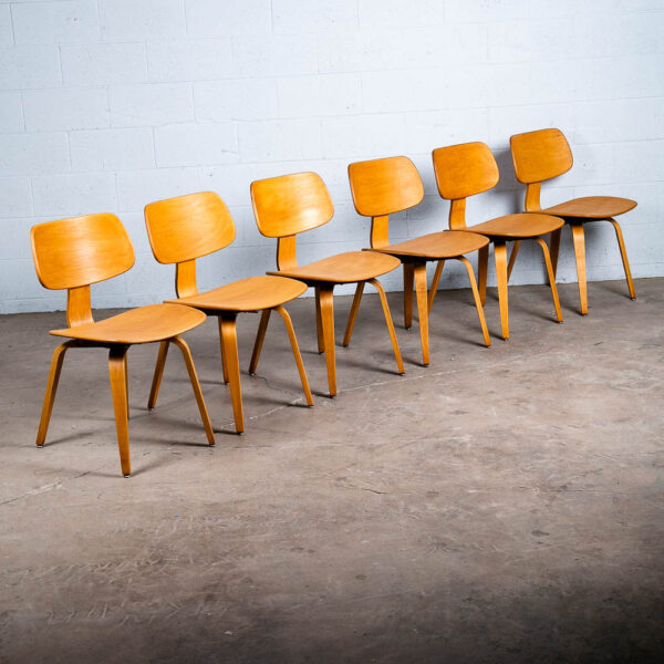 Mid Century Modern Dining Chairs Set 6 Thonet Bentwood Bent Plywood Restored Mcm - Image 4