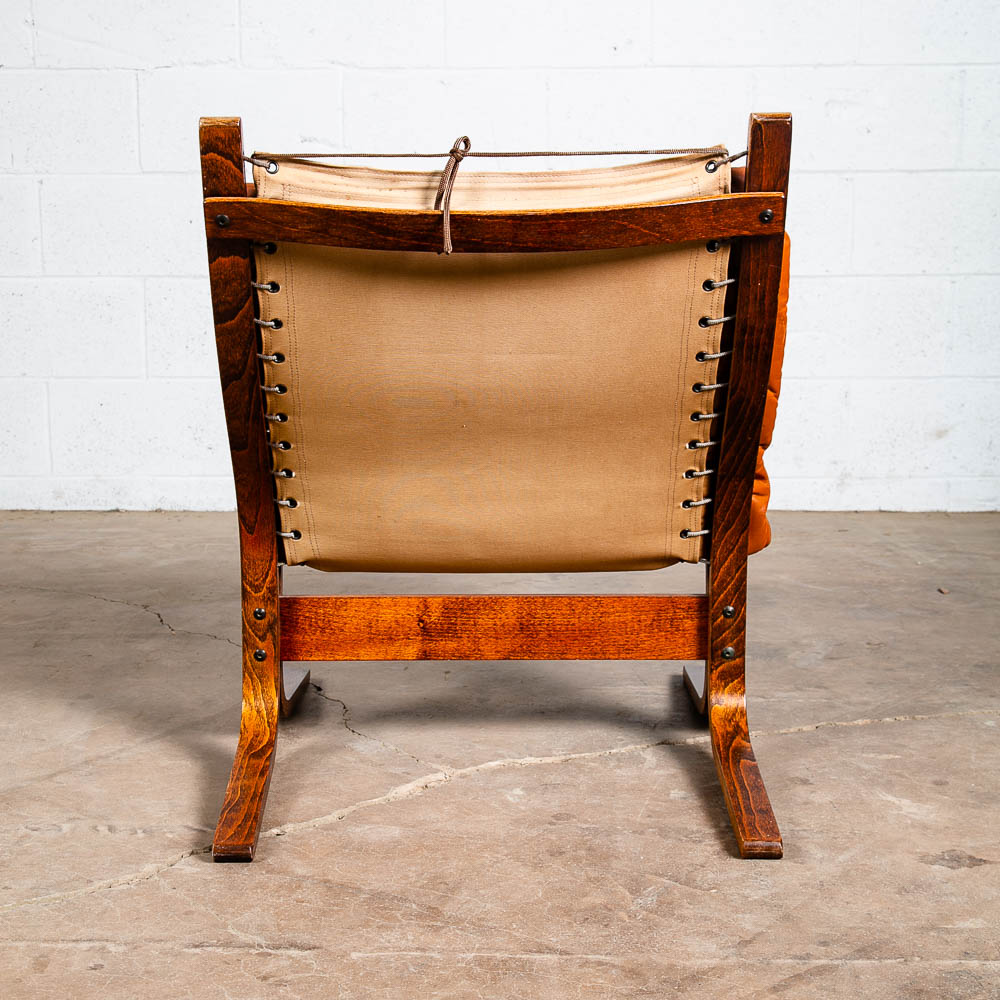 Mid Century Danish Modern Lounge Chair Red Leather Ingmar Relling Westnofa Side. - Image 4