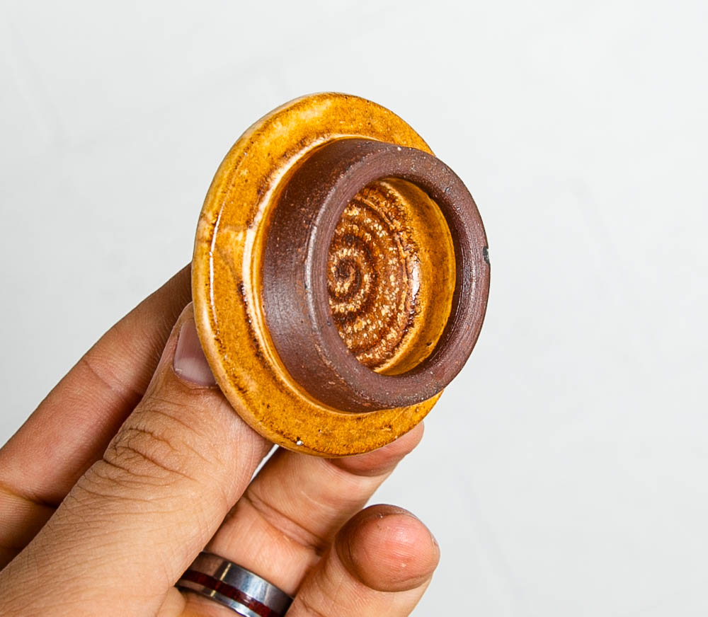 Mid Century Modern Lidded Pot Tan Brown Orange Round Studio Ceramic Japanese Mcm - Image 10