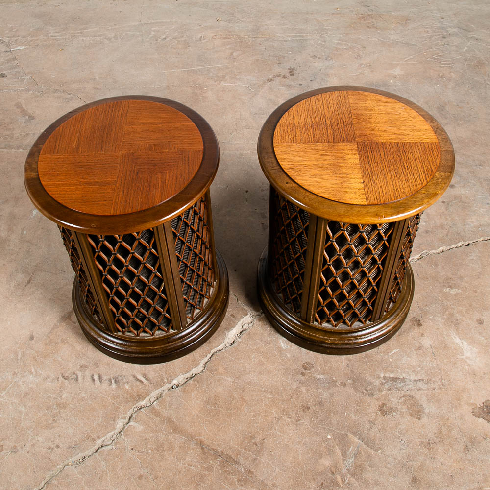 Mid Century Modern Vintage Speaker End Tables Pioneer CS-06 Pair Walnut Omni Mcm - Image 2